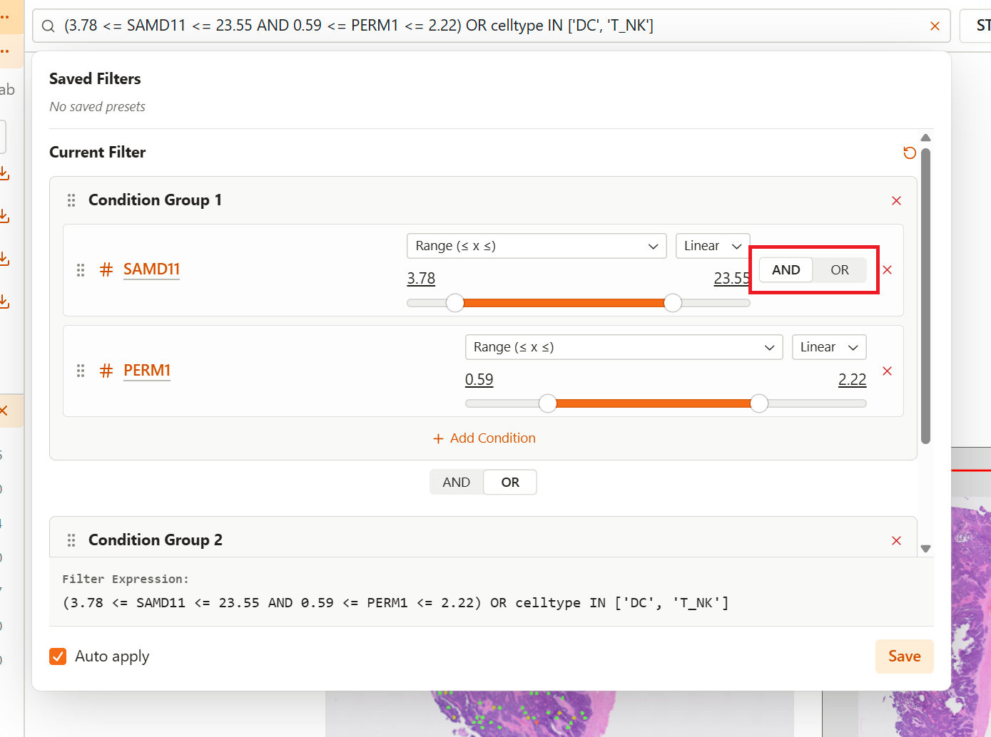 Group operator selector