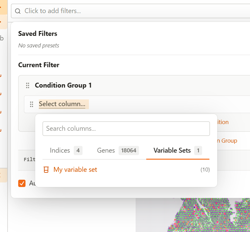 Variable set condition example