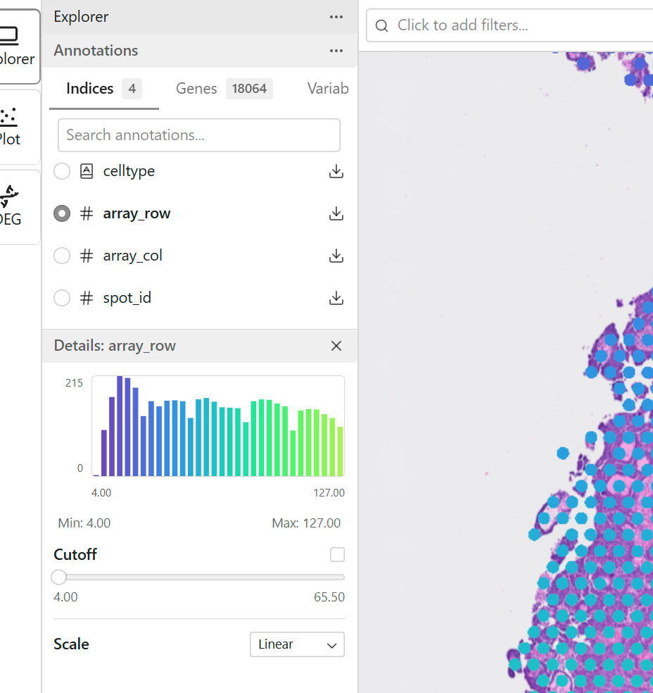 Continuous feature list