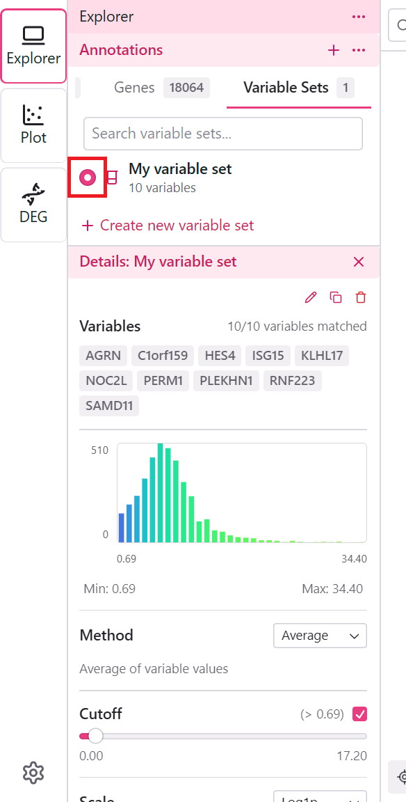 Variable Set color mapping